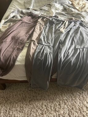 Soft Wide-Leg Lounge Pants - Neutral Tones